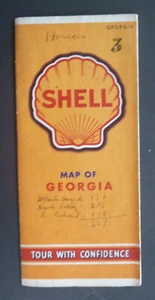 1941 Georgia road map Shell oil gas - Picture 1 of 4