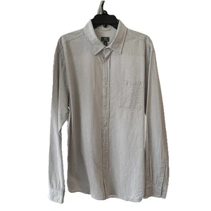 Camicia uomo 55 Broome bianca a righe cotone taglia XL casual con bottoni manica lunga - Foto 1 di 7