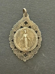 Antique religious medals silver "VIRGEN DE LOS MILAGROS" (3.5 x 3 CM) - Picture 1 of 2