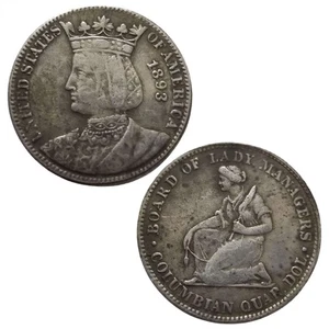 1893 Vereinigte Staaten von Amerika Münze 25C Gedenkmünze Isabella Quarter - Bild 1 von 9