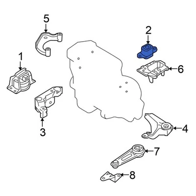 For Nissan Versa 2007-2012 Nissan 11220EL50A Front Left Engine Mount Foto 1 de 2