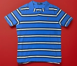 Polo Ralph Lauren Polo Shirt Men XL Blue Striped Short Sleeve Logo Embroidered - Picture 1 of 5