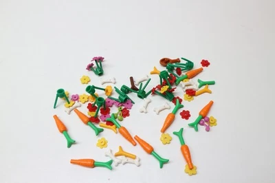 lego flowers and food set use city town house chicken carrots flower - Image 1 of 4