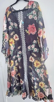 Johnny Was  2XL  NEW Evening Palace Maxi Kaftan Dress V Neck Long Coverup $278  - Image 1 of 4