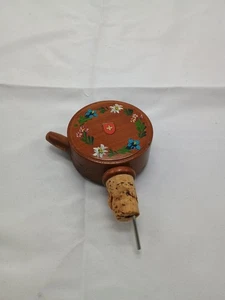 Tapón para verter botellas musicales vintage "O du lieber Augustin" madera pintado a mano - Imagen 1 de 4