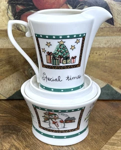 CHRISTMAS WISH Sahne & Zucker Set Mikasa Ultima+ Plus Super Strong Fine China - Bild 1 von 11