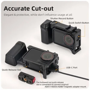 Lightweight Camera Grip With Shutter Button Safety Strap for Action 5pro/4/3 - Picture 1 of 8