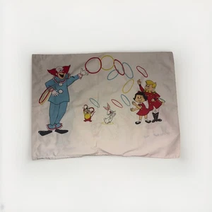 Bozo The Clown Vintage Two Sided Pillowcase Kids Cartoon Made In USA 1960’s EUC - Picture 1 of 5
