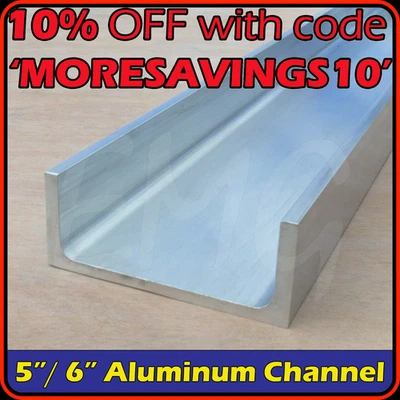 Aluminium Channel Heavy Duty C U Section 125mm - 150mm 5x2 6x2 6x3 inch 6mm 1... - Image 1 of 2