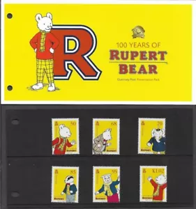 RUPERT BEAR 100 YEARS PRESENTATION PACK MNH ANIMATION CARTOONS GUERNSEY 2020 - Picture 1 of 1