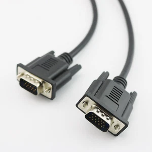 1x VGA 15 Pin Male to Male Plug Computer Monitor Cable Wire Cord 1FT/30CM Black - Picture 1 of 6