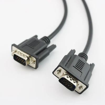 1x VGA 15 Pin Male to Male Plug Computer Monitor Cable Wire Cord 1FT/30CM Black - Image 1 of 4