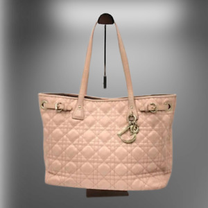 Christian Dior Tote Bag Handbag Pink Shoulder Canage Panarea Coated Canvas Auth