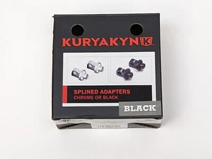 Kuryakyn 8888 Gloss Black Splined Adapters for H-D Style Male Mount Footpegs - Picture 1 of 3