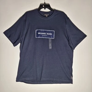 Michael Kors Men's Graphic Logo T Shirt Size XL Short Sleeve Crew Neck Blue (48) - Picture 1 of 8