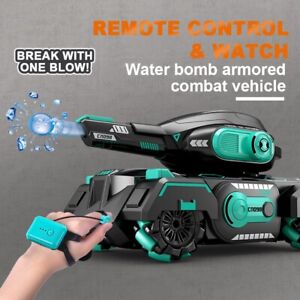 RC Tank Children Toys Water Bomb Tank Electric Car Kids Gift – Green – Single RC