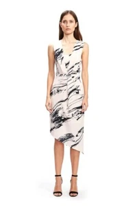 Cooper St Size 14 Grandiose Midi Dress Cream Black Abstract Event Formal - Picture 1 of 16