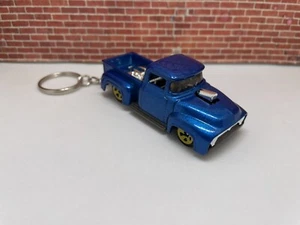 Llavero para camioneta Ford 1956 camioneta Hot Rod azul automático llaves anillo llavero cordón llavero - Imagen 1 de 2