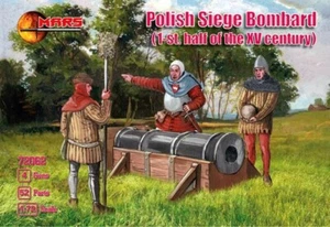 Mars Models 72062 1/72 1st Half XV Century Polish Siege Bombard (24) w/Guns (4) - Picture 1 of 1