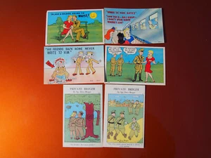 WWII Military Humor Private Breger by Sgt. Dave Breger Lot of 6 Postcards 1943 - Picture 1 of 10