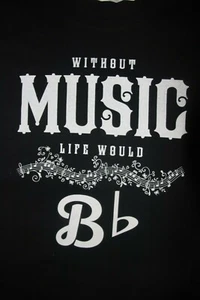Without Music Life Would B Flat (Be Flat) - Musik T-Shirt Damen Large, schwarz - Bild 1 von 5