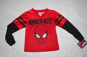 Boys L/S Shirt SPIDERMAN JERSEY Layered Look RED BLACK V NECK Size 4 - Picture 1 of 1