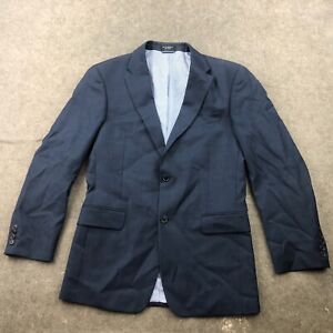 Tommy Hilfiger Blazer Mens 38 R Blue Solid Wool Sports coat Jacket Casual *