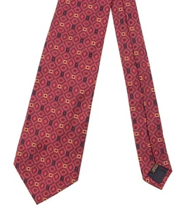 Corbata de seda geométrica cuadrada tejida en fuego rojo y naranja Corneliani - Imagen 1 de 5