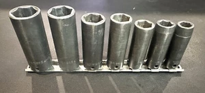 SNAP ON 7-PIECE 3/8-DRIVE SAE 6-POINT DEEP IMPACT SOCKET SET 3/8"-3/4" USA - Picture 1 of 7