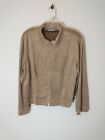 IVY Microfiber Faux Suede Bomber Jacket Womens Size XL VTG USA MADE Brown Soft