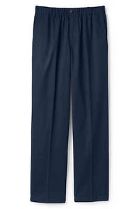 Lands End Uniform Boys 20, 26 Inseam, Plain Front Elastic Waist Chino Pant, Navy - Picture 1 of 3