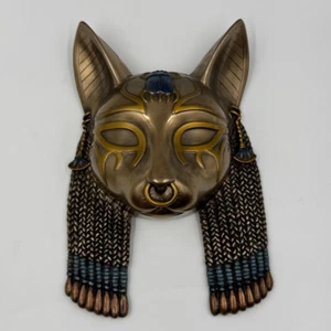 Vintage Bastet Gold Egyptian Mask Hanging Wall Sculpture 2014 - Picture 1 of 12