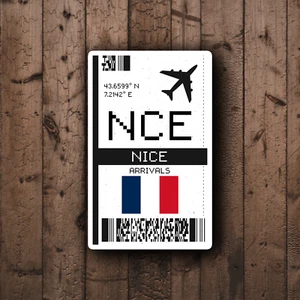 NCE Nice, France Airport Glossy Sticker - France Travel Sticker - Picture 1 of 3