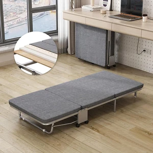 3-Folding Bed with Mattress, Office Portable Foldable Bed, Roll Away Beds Guest - Picture 1 of 12