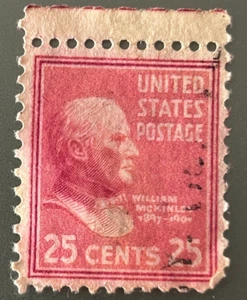 1938 William McKinley francobollo USA 25 centesimi  - Foto 1 di 2