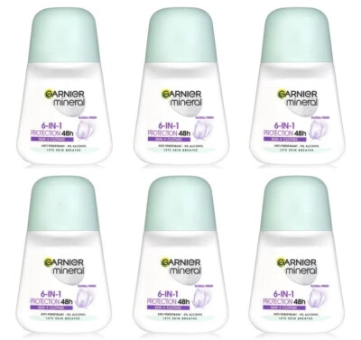 6x Garnier Mineral Protection 6 Floral Scent Anti-perspirant Deodorant Roll On - Image 1 of 2