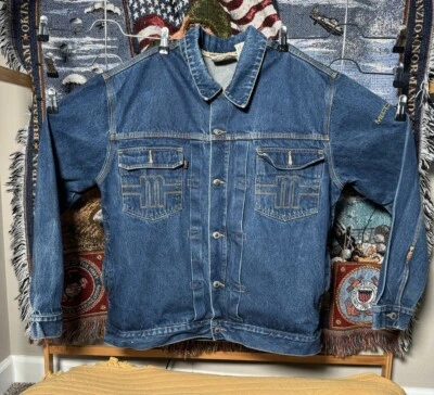 Jaqueta jeans masculina MECCA EUA casaco com desbotamento perfeito e ótima lavagem leve - Imagem 1 de 4