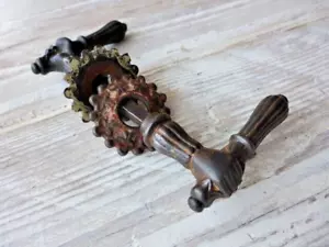 Antique vintage small decorative door handles hands design project collector WQ6 - Picture 1 of 9