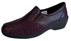 Comfortabel Damen Slipper Loafer Slip-On Halbschuhe Schuhe Gr. 36 Leder Rot - Bild 1 von 5