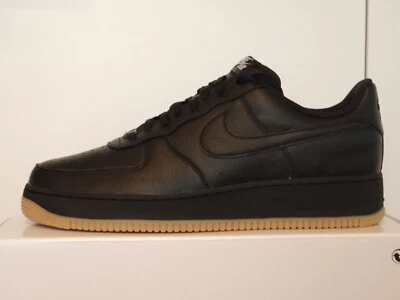 Nike Air Force 1 Low PRM. Leather Black Gum Sole Triple Black Nike ID Authentic - Image 1 of 4