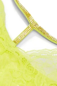 VICTORIA'S SECRET ACCEPT OFFERS! Cutout Y Back Rhinestone Lime XXL Brazilian - Picture 1 of 6