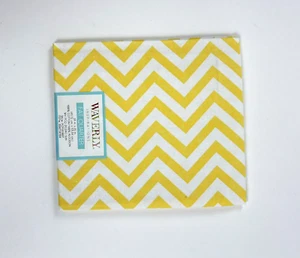 Waverly Fat Quarter 18 x 21" Cotton Fabric Yellow & White Chevron - Picture 1 of 2