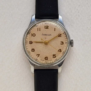 Early Vintage Soviet Mechanical watch POBEDA central second hand 1MChZ Kirova - Picture 1 of 12