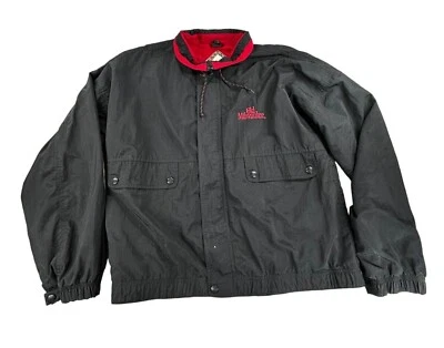 Antigua chaqueta deportiva Milwaukee Gear de colección grande negra y roja cortavientos para hombre Foto 1 de 4
