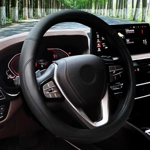 Universal Car Steering Wheel Cover Durable Leather Cover with Anti-Slip Lining 1 - Picture 1 of 7