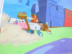 FENDER BENDER YOGI BEAR 1990 Hanna-Barbera ORIGINAL PRODUCTION CEL + BACKGROUND - Picture 1 of 2