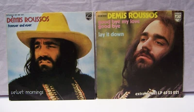 Two 45rpm 7" Records by DEMIS ROUSSOS  w/Picture Sleeves  EX! - Image 1 of 4