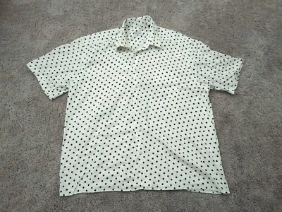 Bullock & Jones Button Up Shirt Mens XXL White Polka Dot Chest Pocket Casual - Image 1 of 4