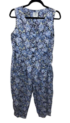 复古 Laura Ashley 连身裤 Cottagecore 波西米亚花卉 M 码 — 第 1/4 张图片