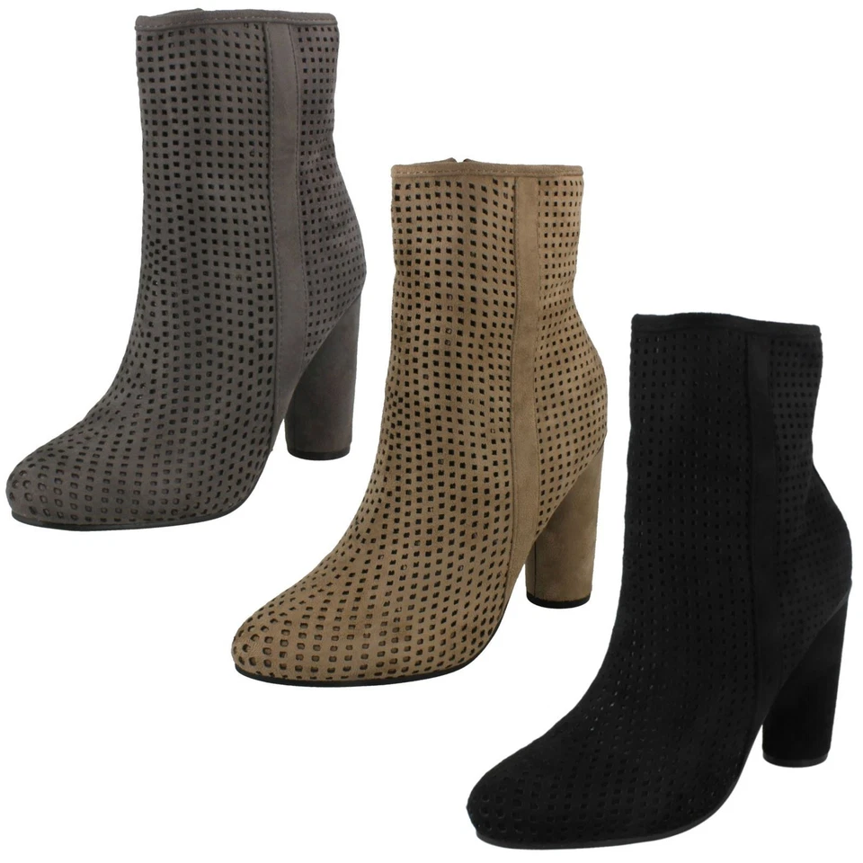 Botas al tobillo de microfibra con cremallera para dama Foto 1 de 1